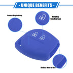 2X Car Remote Key Fob Case Protector for Suzuki (2 Button, Silicone, Dark Blue)