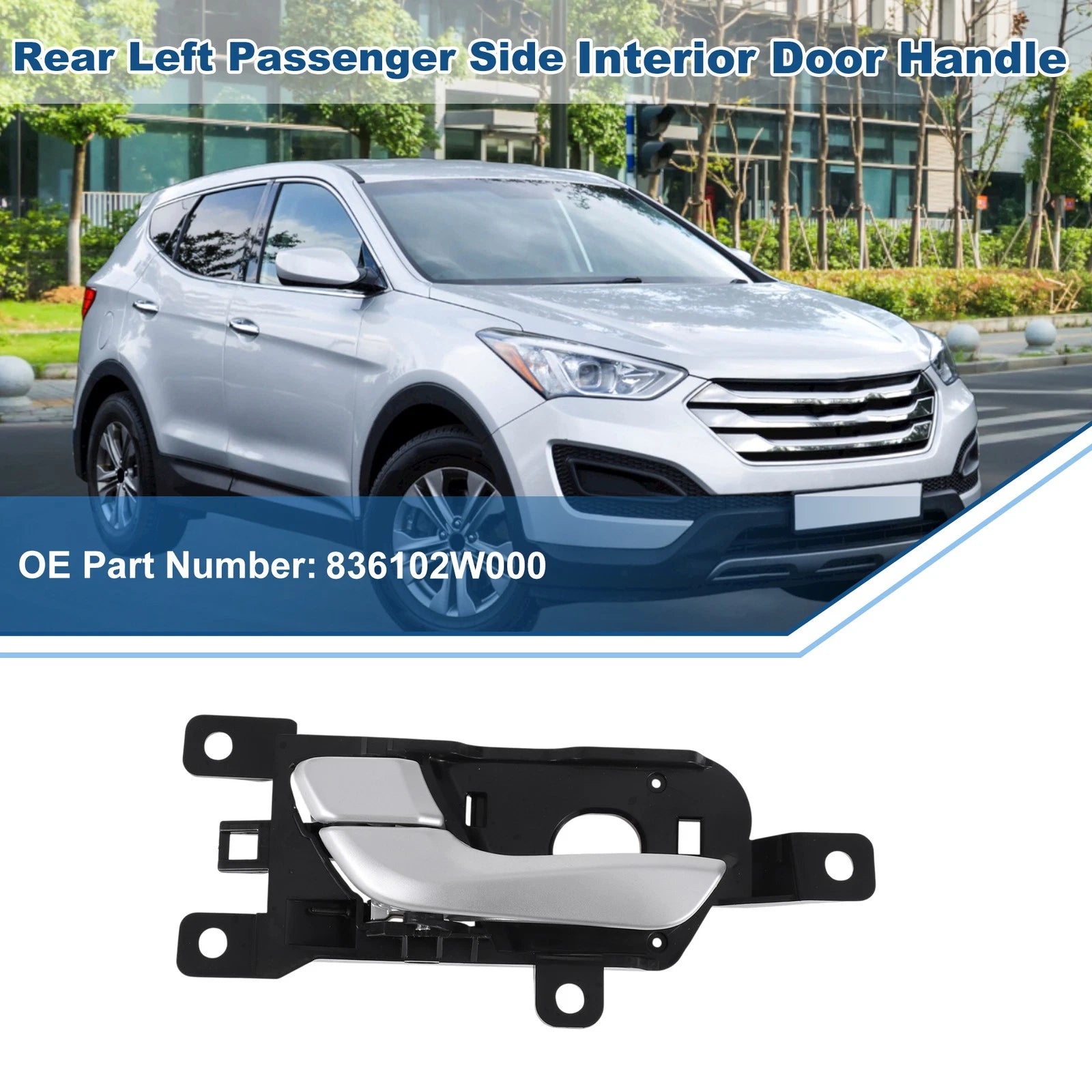 Rear Left Passenger Side Interior Door Handle for Hyundai Santa Fe (2013–2018) No. 836102W000