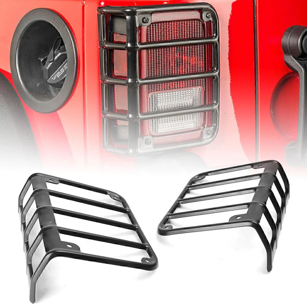 Rear Steel Taillight Cover Protector for Jeep Wrangler Unlimited (2007–2017)