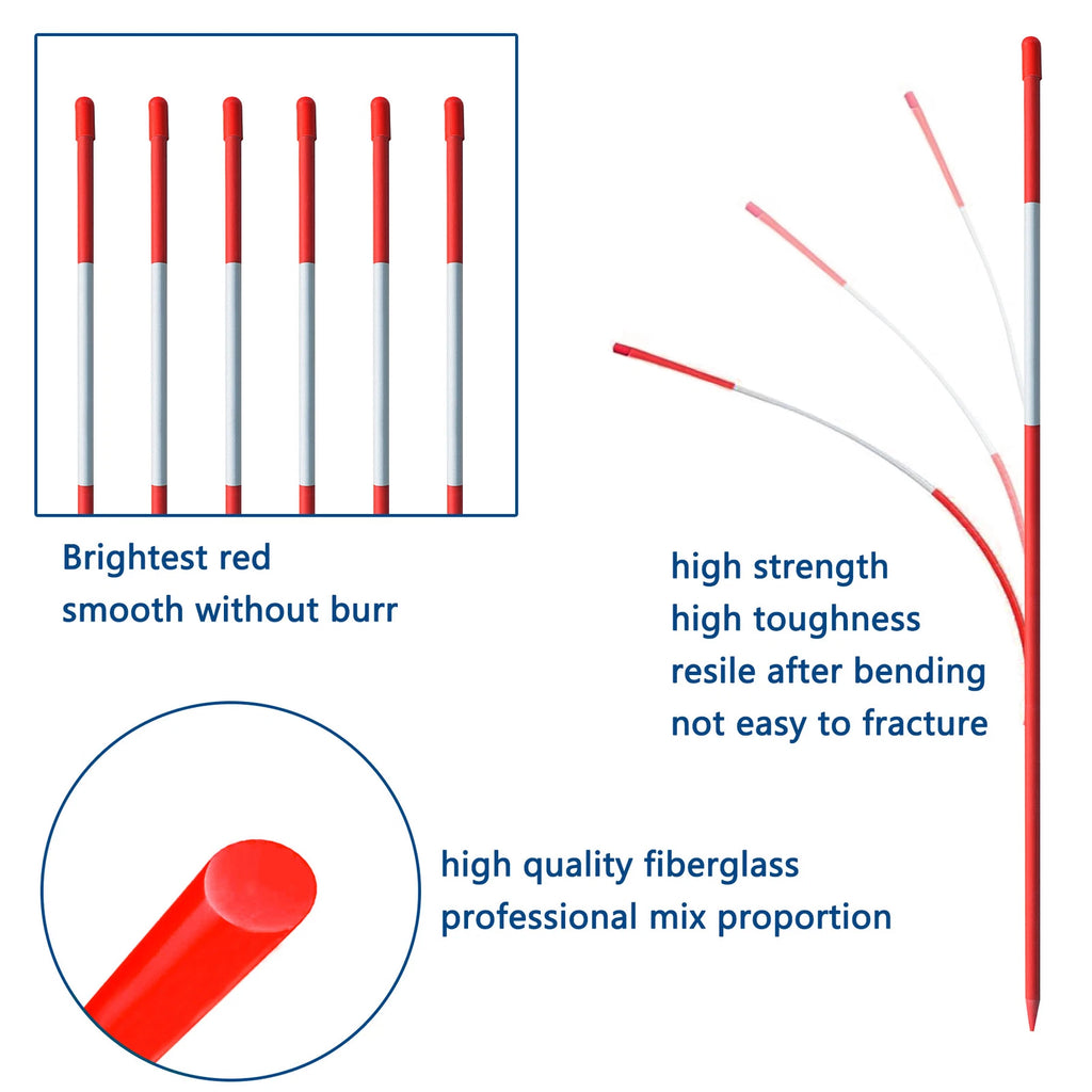 Set of 4 Red Driveway Markers for Easy Visibility