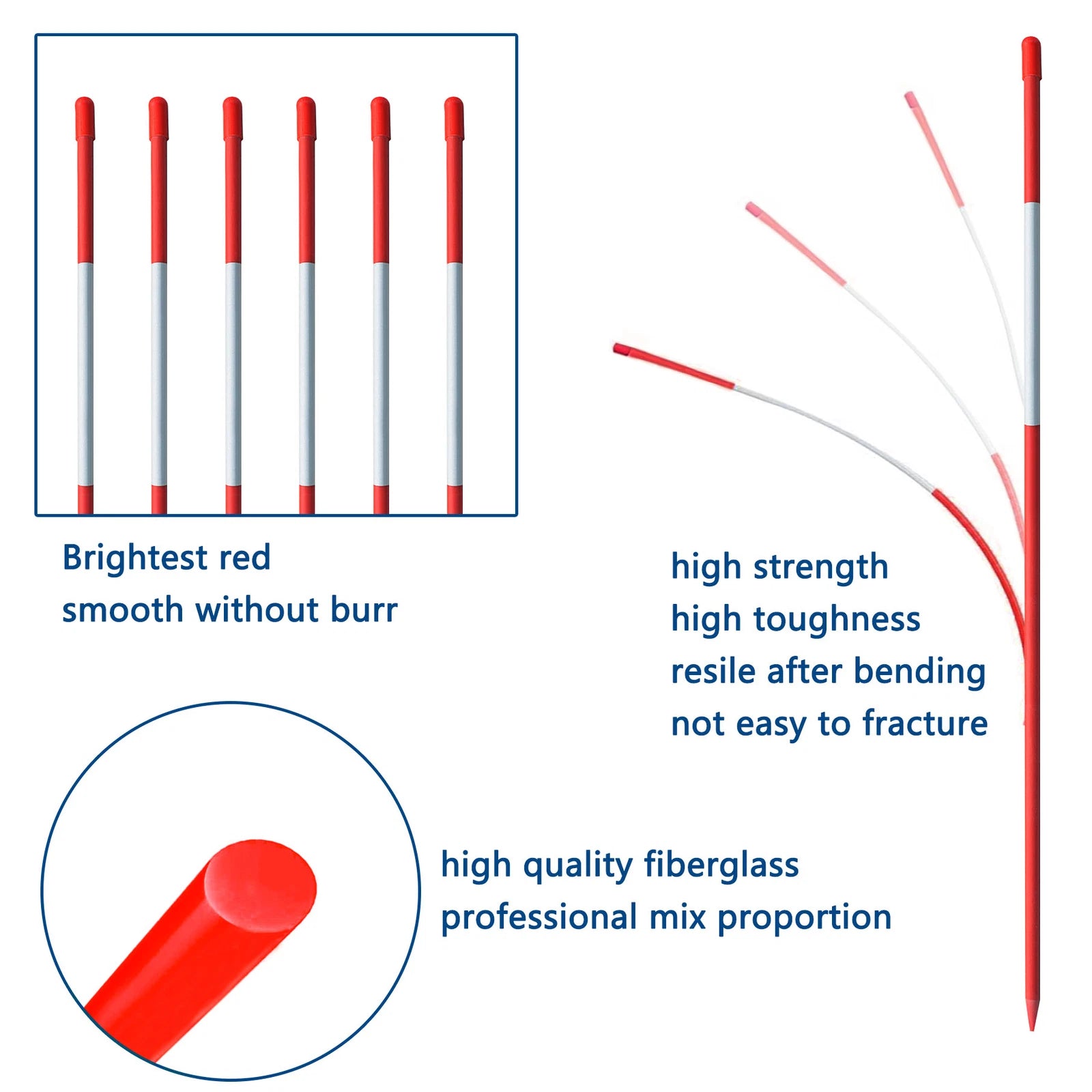 Set of 4 Red Driveway Markers for Easy Visibility
