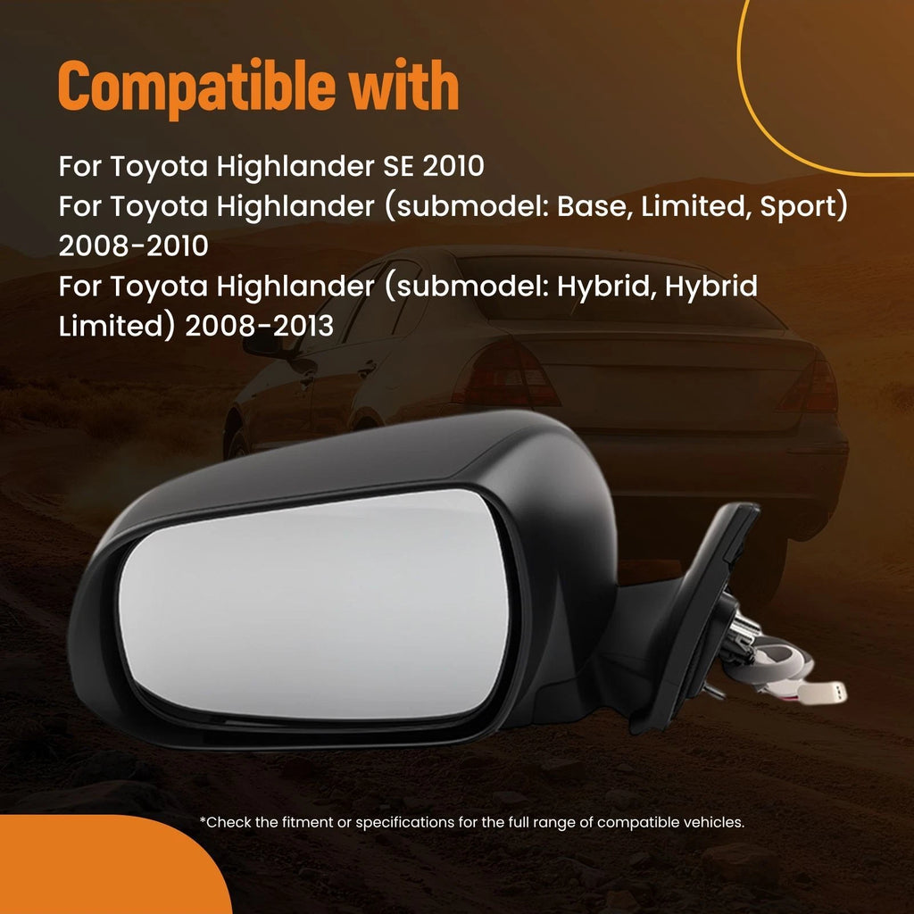 Side Mirror Pair for Toyota Highlander Limited (2008–2013) 879400E061