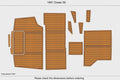 EVA Pads for Ocean 56 Cockpit Swim Platform (1991) - Teak Faux Flooring Mat