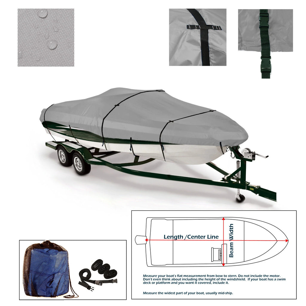 Fishing Boat Cover for Pro Bass Style 15'6" L (Waterproof)