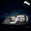 Headlight with LED DRL for Chevy Impala (2006–2016) - Black Housing, Clear Corner