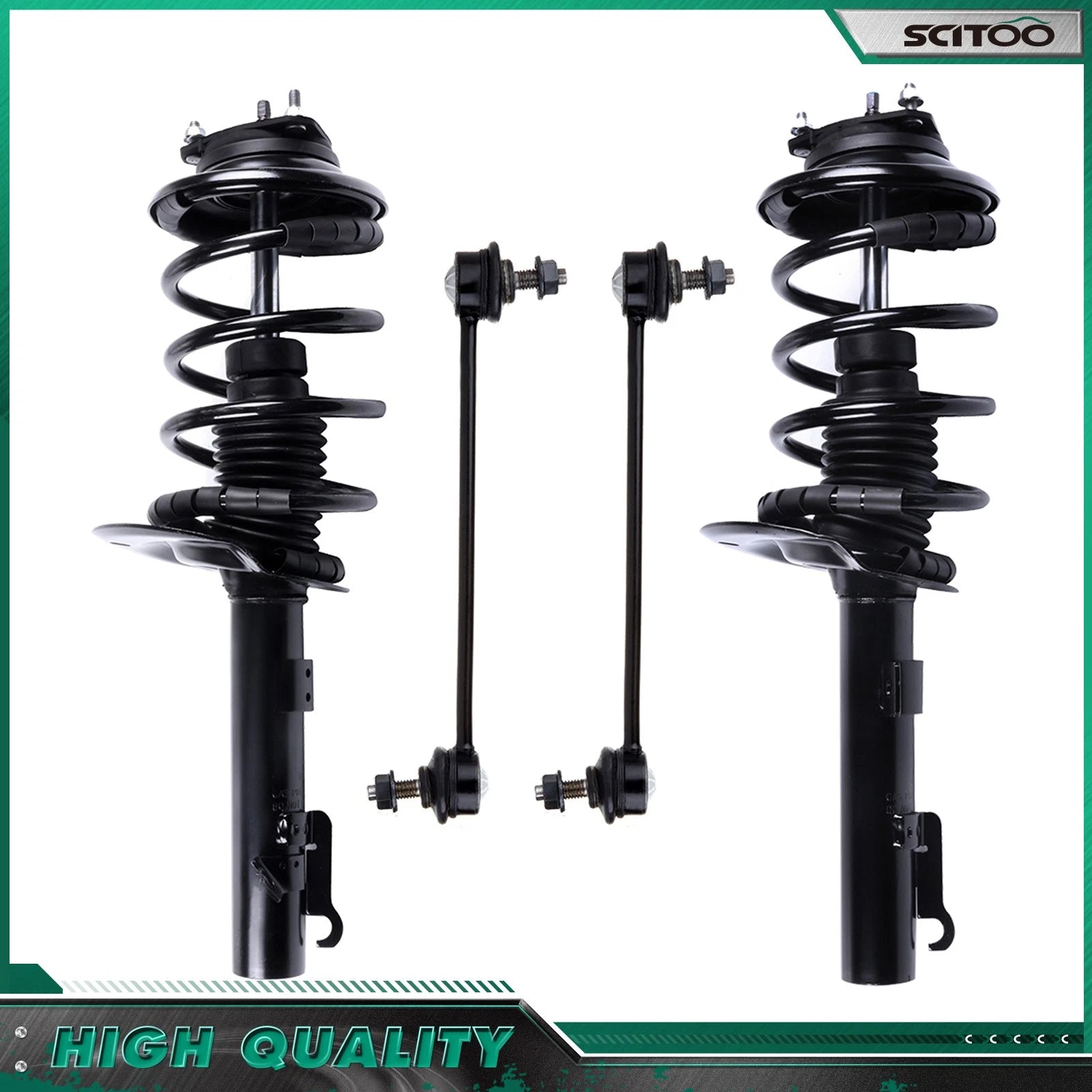 Set of 4 Front Complete Struts Sway Bar End Links for Ford Focus (2006–2007)