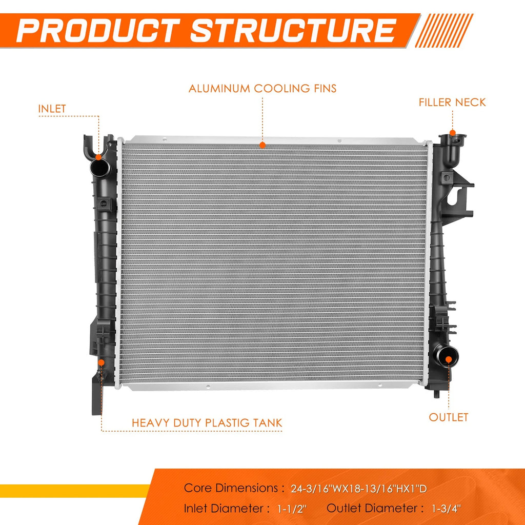 Aluminum Core OE Radiator for Dodge Ram 1500/2500 (2002–2008) DPI-2480