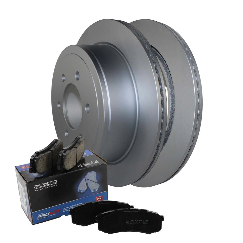 Rear Brake Kit 348mm Rotors Akebono Ceramic Pads for F-150 Mark LT (2004–2008)