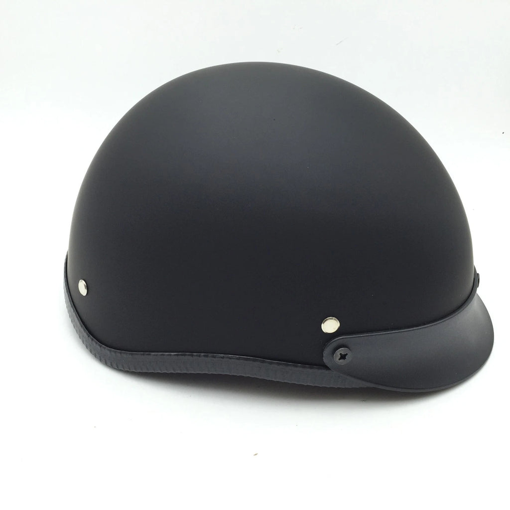X Large DOT Motorcycle Scooter German Half Face Crash Helmet (Matte Black)
