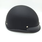 X Large DOT Motorcycle Scooter German Half Face Crash Helmet (Matte Black)