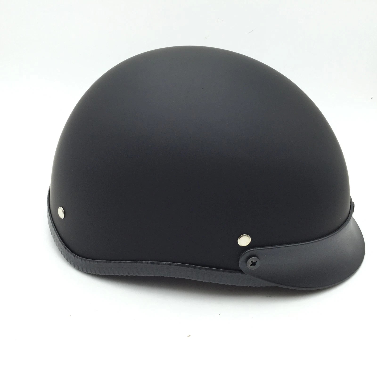 X Large DOT Motorcycle Scooter German Half Face Crash Helmet (Matte Black)