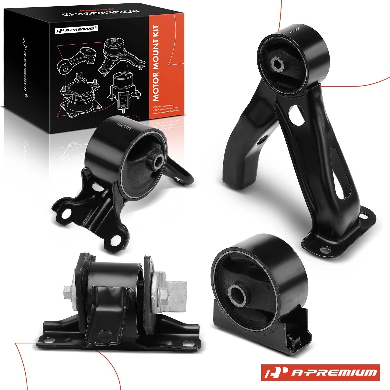 Set of 4 Engine Motor & Transmission Mounts for Mitsubishi Outlander (2008–2013)