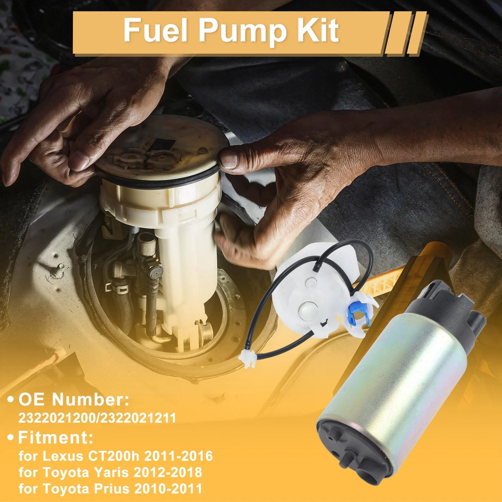 Set of 2 Metal Electric Fuel Pumps for Lexus CT200h (2011–2016) 2322021200