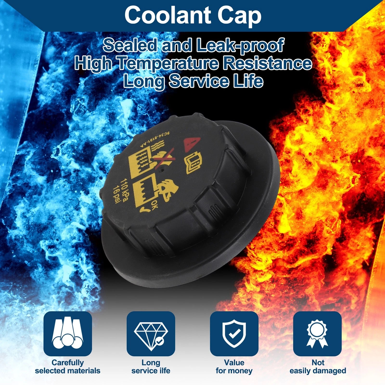 Coolant Cap for Ford F-150 F-250 F-350 Explorer Edge Expedition Mustang (1997–2023)
