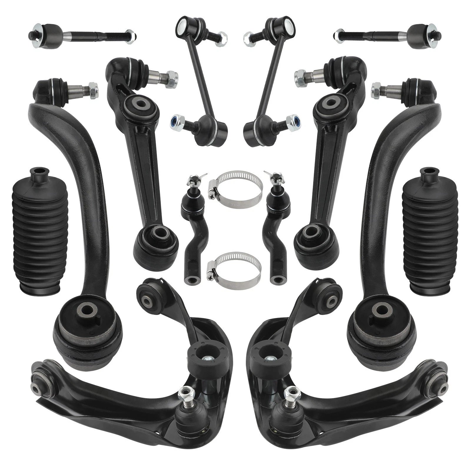 Front Upper Lower Control Arm Tie Rods Sway Bar Links for Ford Fusion 2010 2.5L