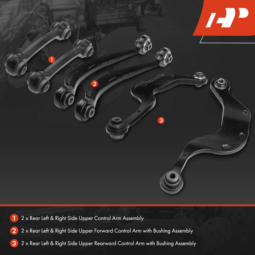 Set of 6 Rear Control Arms for Buick Enclave, Chevrolet Traverse, GMC Acadia (2008–2017)