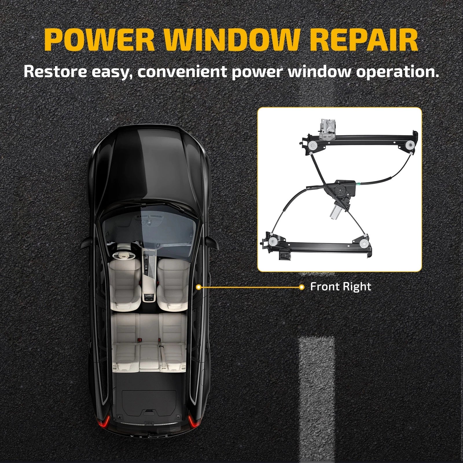 Front Passenger Power Window Regulator for Tesla Model S (2012–2021)