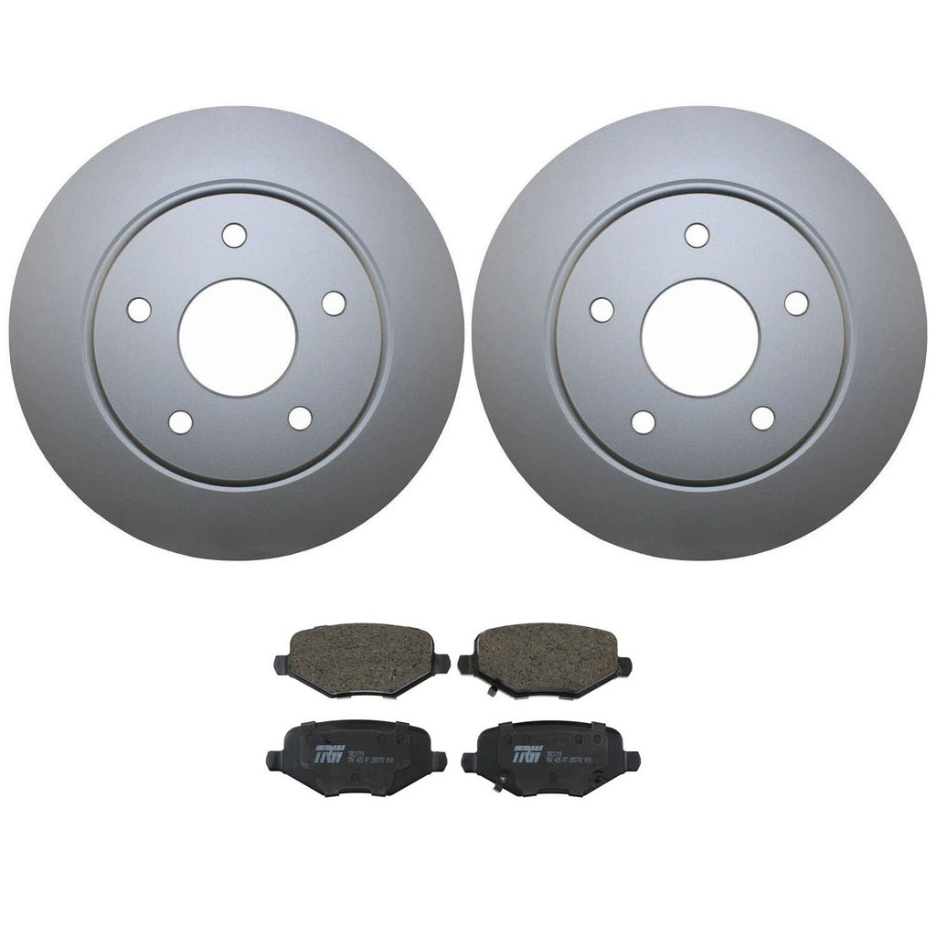 Rear Brake Kit 305mm Disc Rotors & TRW Pro Ceramic Pads for Chrysler Dodge Ram