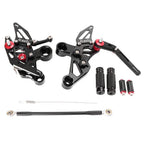 Black Adjustable Rearset Footpegs for Yamaha MT-09 FZ-09 (2014-2017)