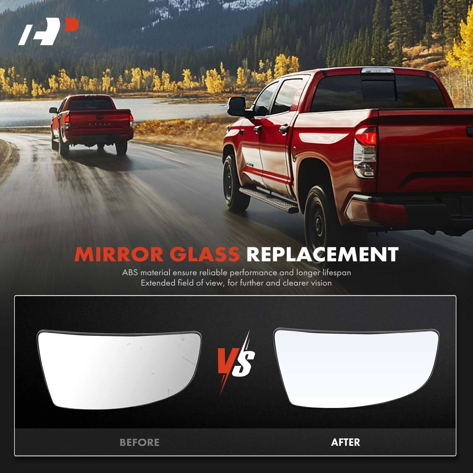 Pair Manual Mirror Glass for Ford Transit 150 250 350 2015–2019