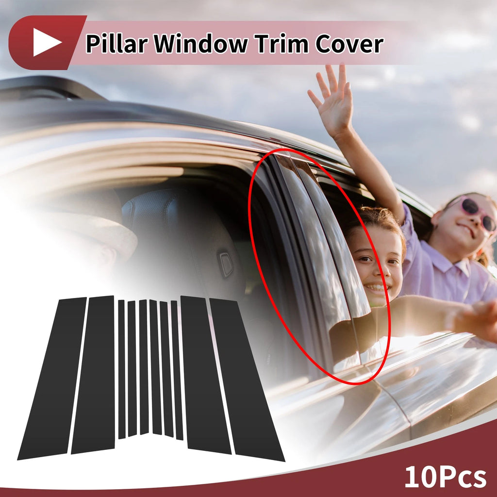 Set of 10 Door Pillar Window Trim for Volkswagen Tiguan (2018–2022)