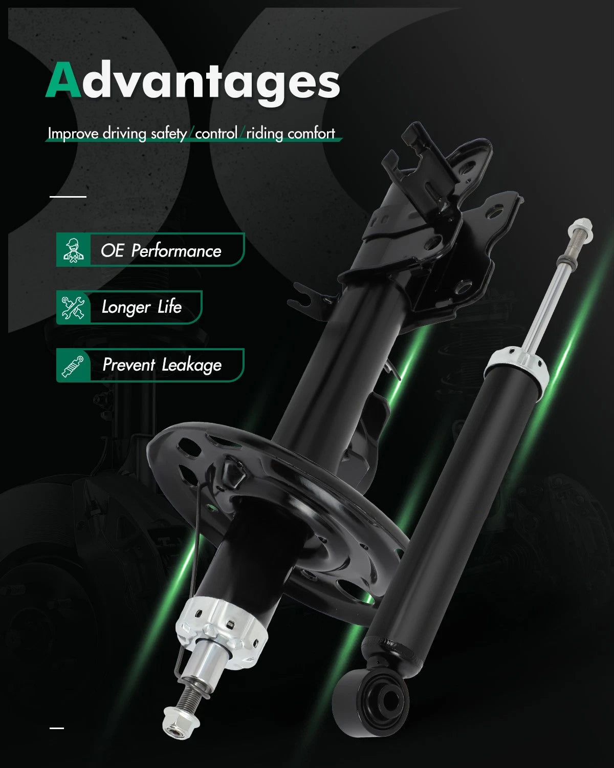 Set of 4 Struts for Infiniti QX60 (2014–2020) & Nissan Pathfinder (2013–2020)