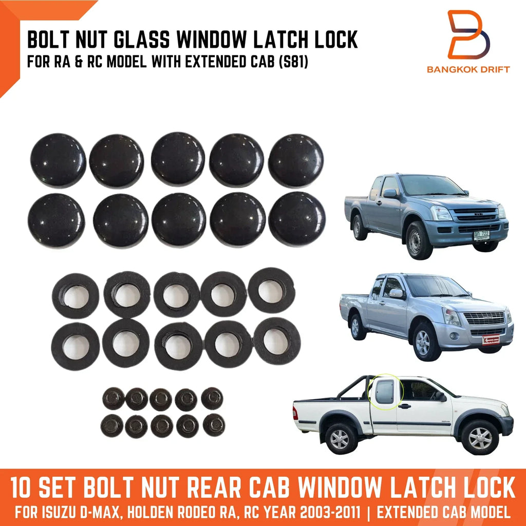 10 x Bolt Nut Extended Cab Glass Window Latch Lock for Holden Rodeo (03-08)