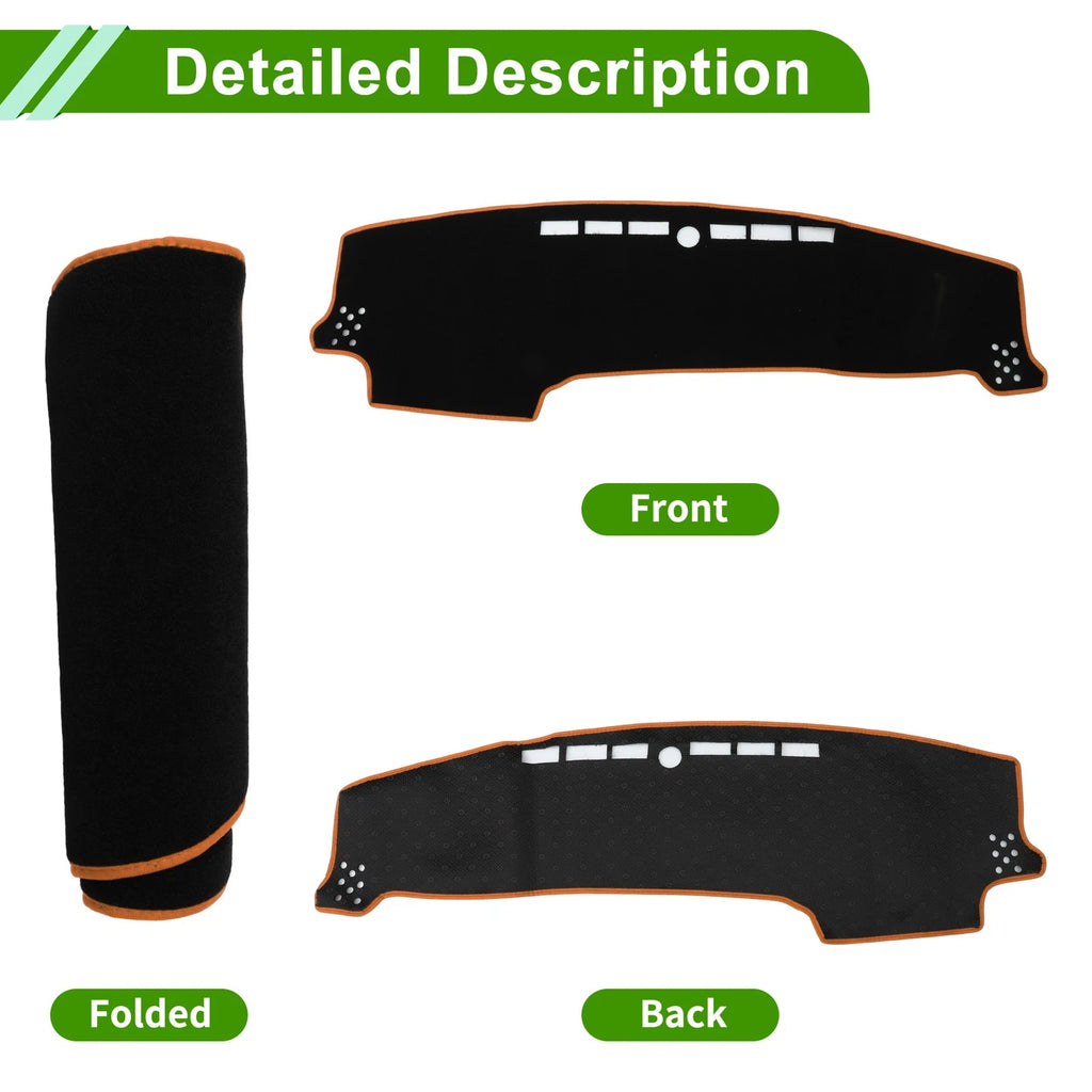 Dashboard Cover for Kia Sonet (2022–2025) Polyester Black Orange 1 Pc