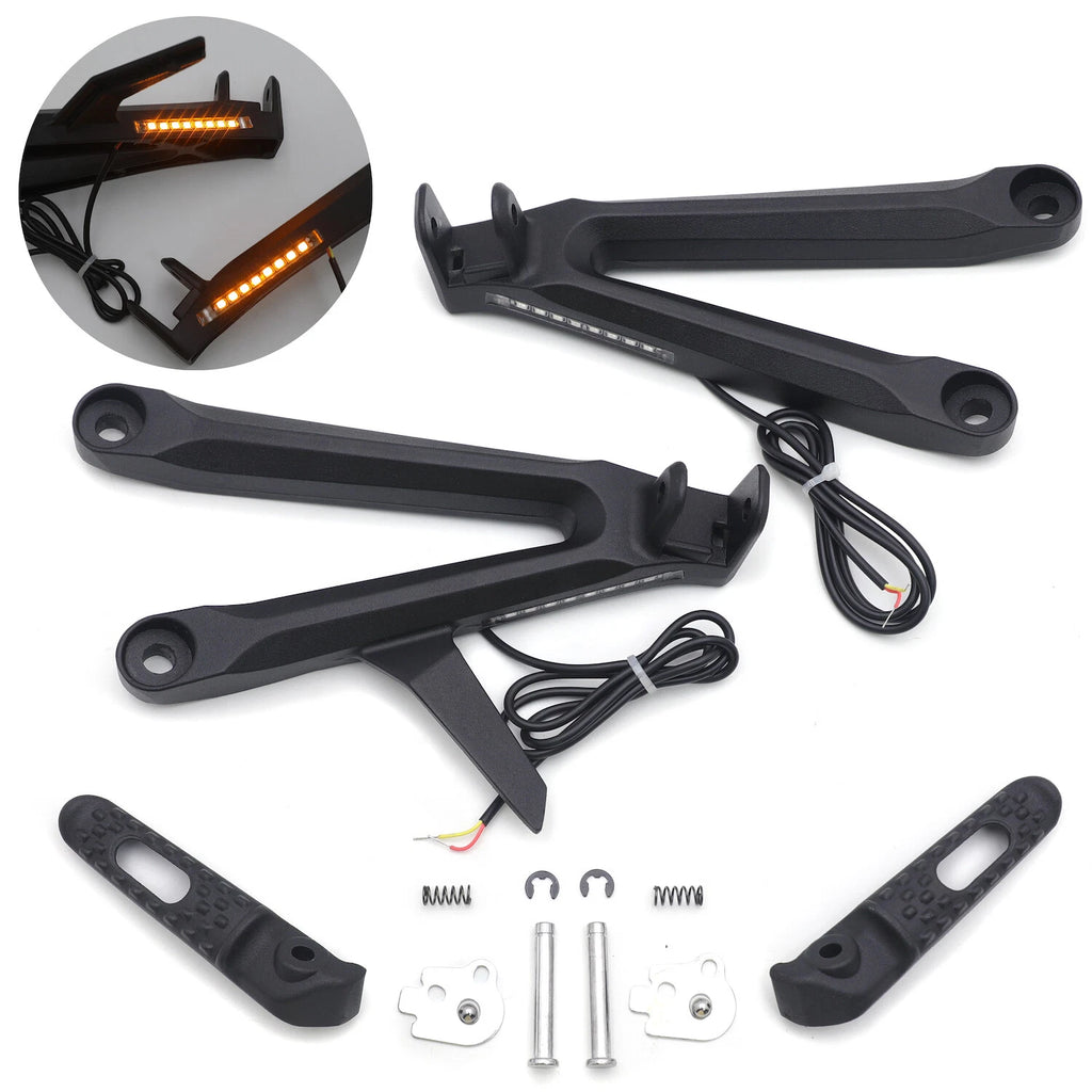 Black Rear Passenger Footpeg Bracket w/ LED Signal for Honda CBR600RR (2005–2006)