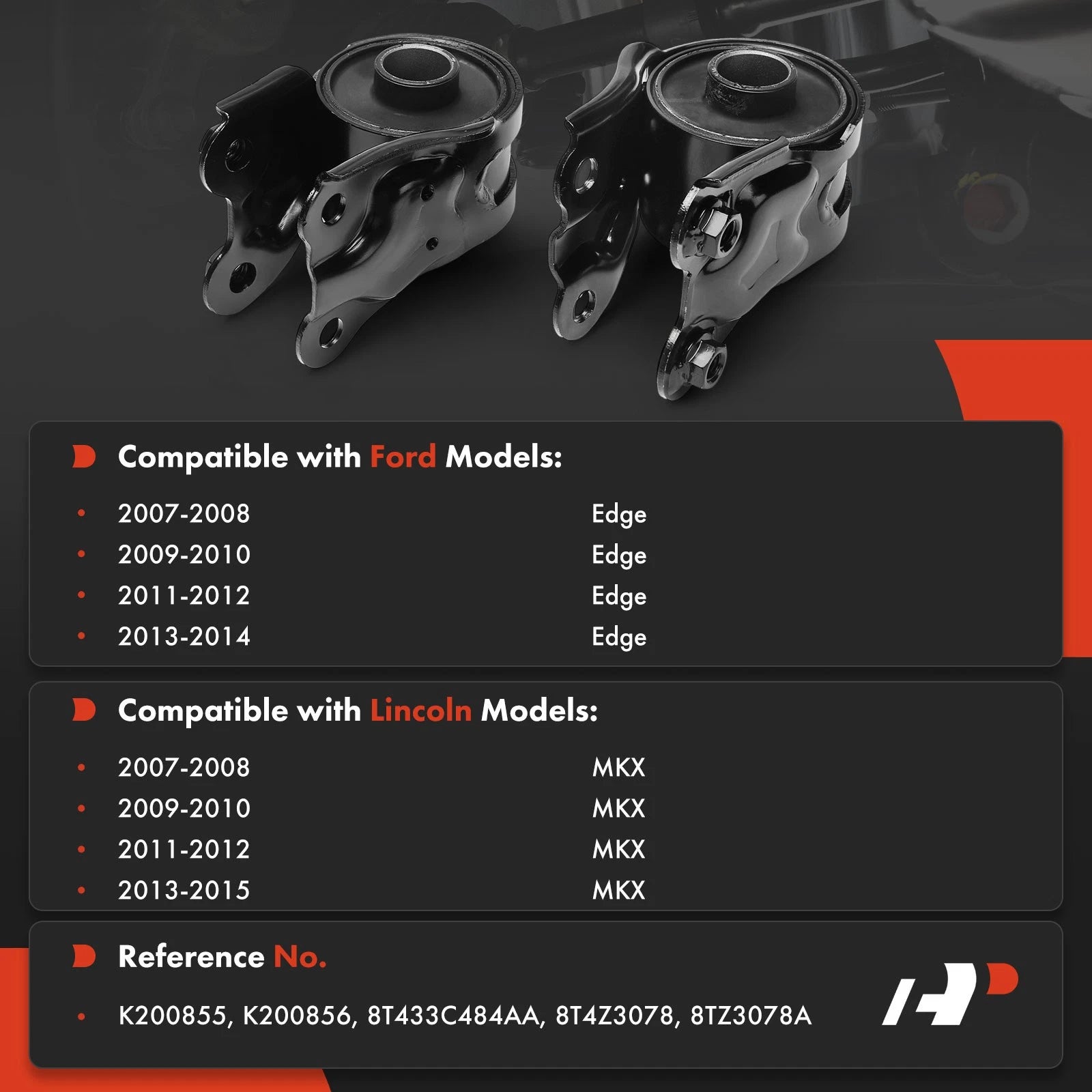 2X Suspension Control Arm Bushing for Ford Edge (2007-2014)