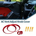 Set of 4 AC Vent Adjust Switch Knob Cover Rings for Subaru BRZ (2022–2024) Red