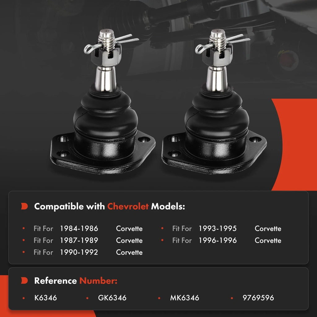 2X Front Upper Side Ball Joint for Chevrolet Corvette (1984-1996)