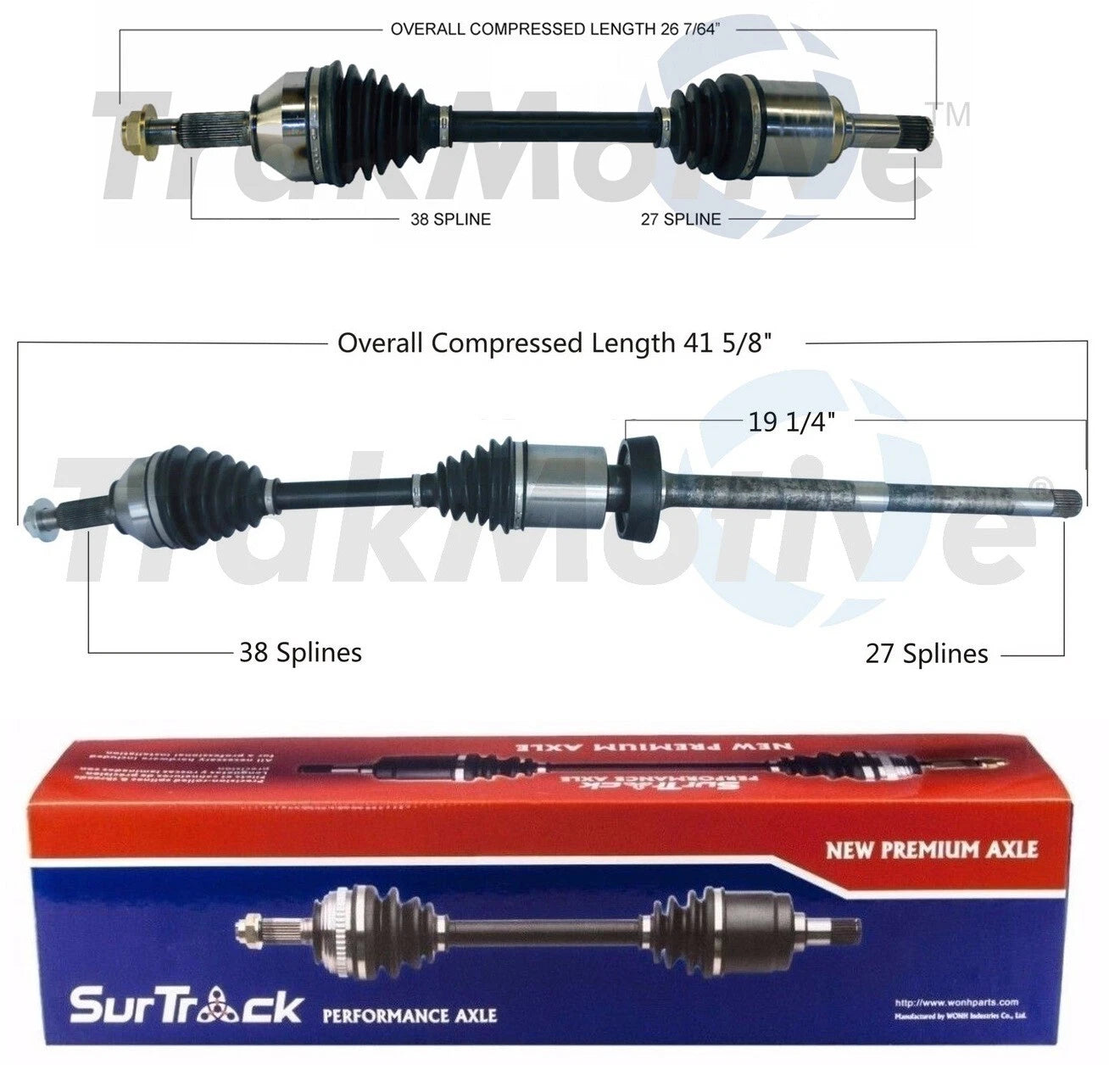 Set of 2 Front CV Axle Shafts for Ford Lincoln Mercury V6