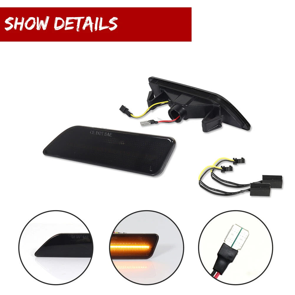 Smoke Lens Amber LED Side Marker Lights for Benz W219 CLS550 CLS63 AMG