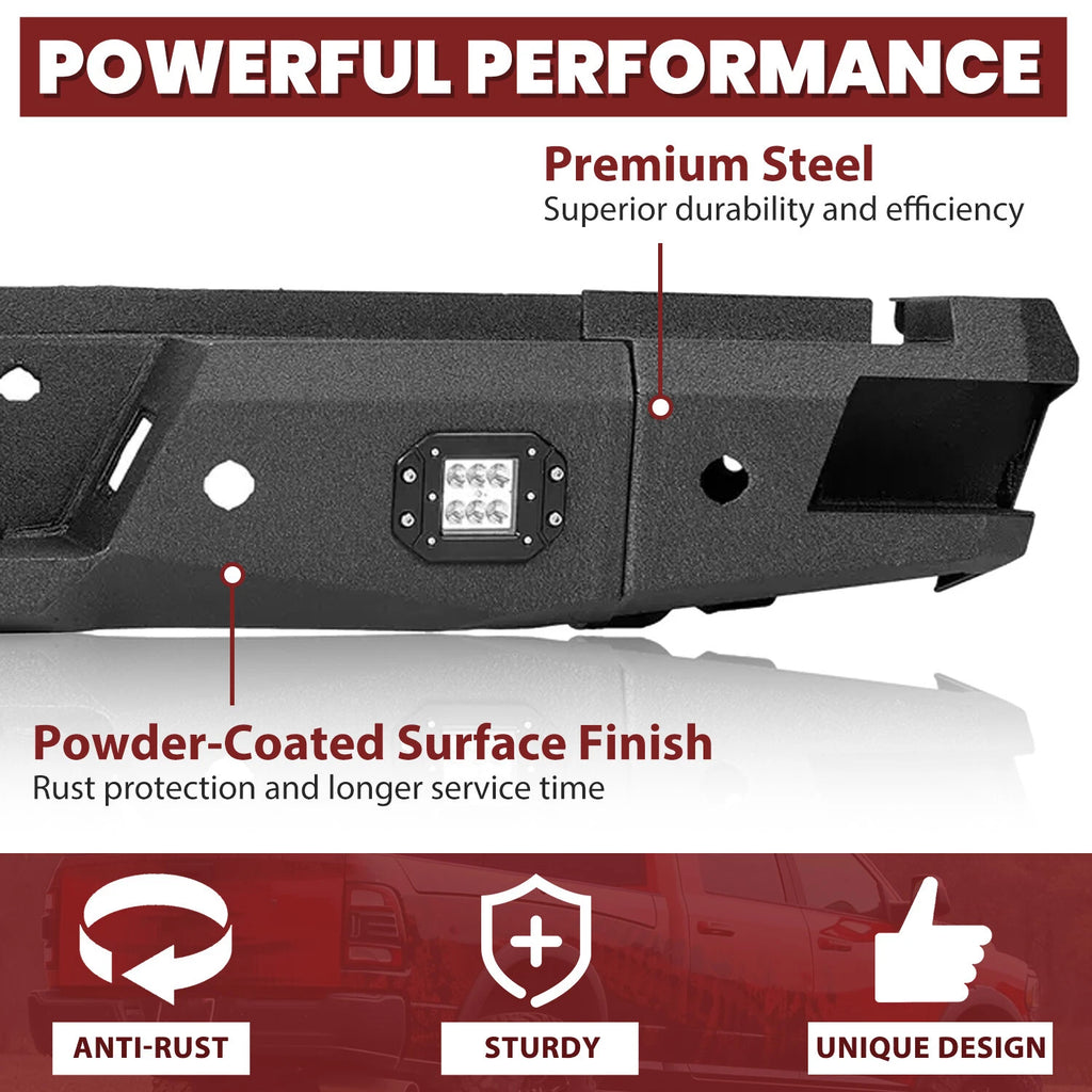 Rear Steel Bumper Assembly with LED for Ford F-150 (2021–2023)