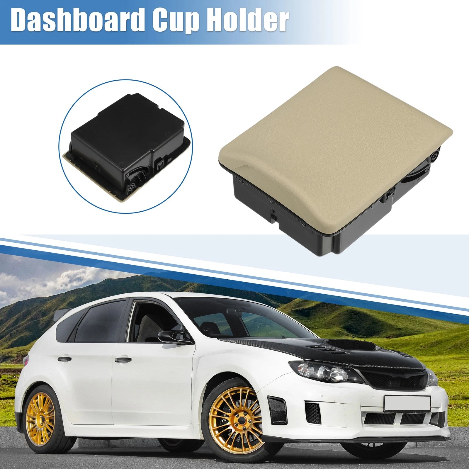 Center Console Cup Holder for Subaru Impreza (2005–2007) ABS Black Beige
