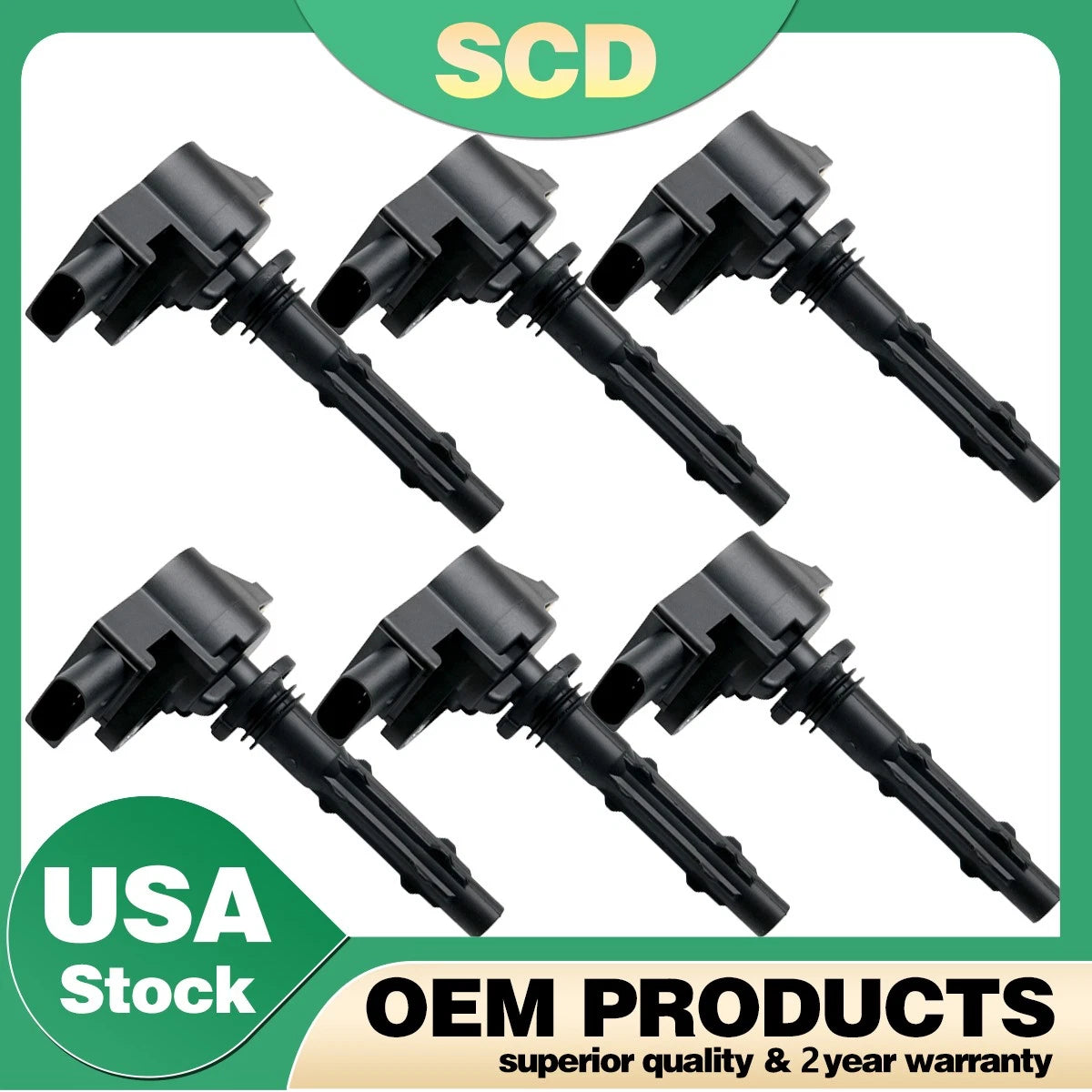 Set of 6 Ignition Coils for Mercedes-Benz E350 C300 C350 ML350 (2006–2015)