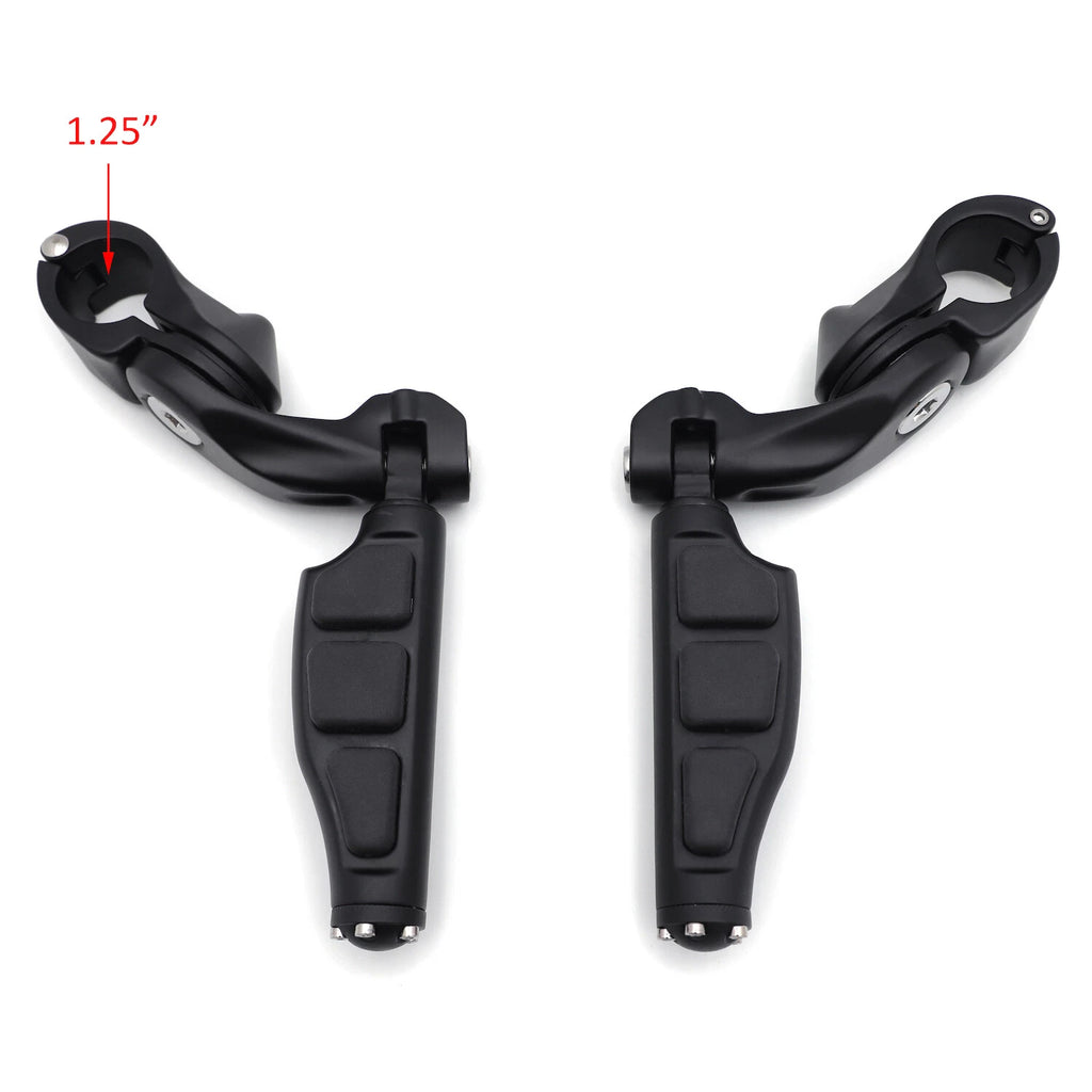 1.25" Black Highway Radical Flat Stiletto Foot Peg Clamp for Harley Sportster