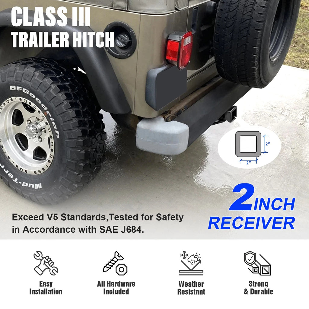 2 Inch Receiver Trailer Towing Hitch for Jeep Wrangler (1997-2006)