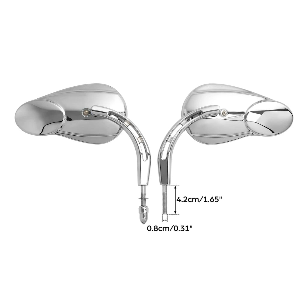 Chrome 8mm Rear View Side Mirrors for Harley Road King (2000–2023)
