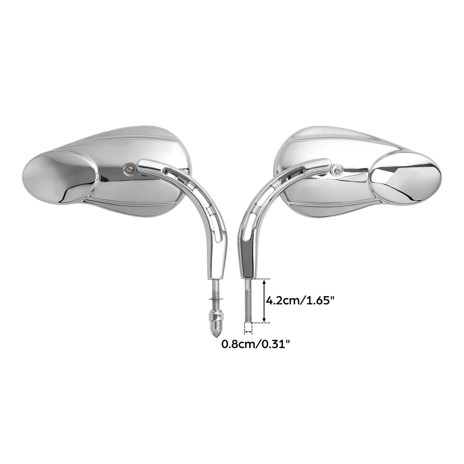 Chrome 8mm Rear View Side Mirrors for Harley Road King (2000–2023)