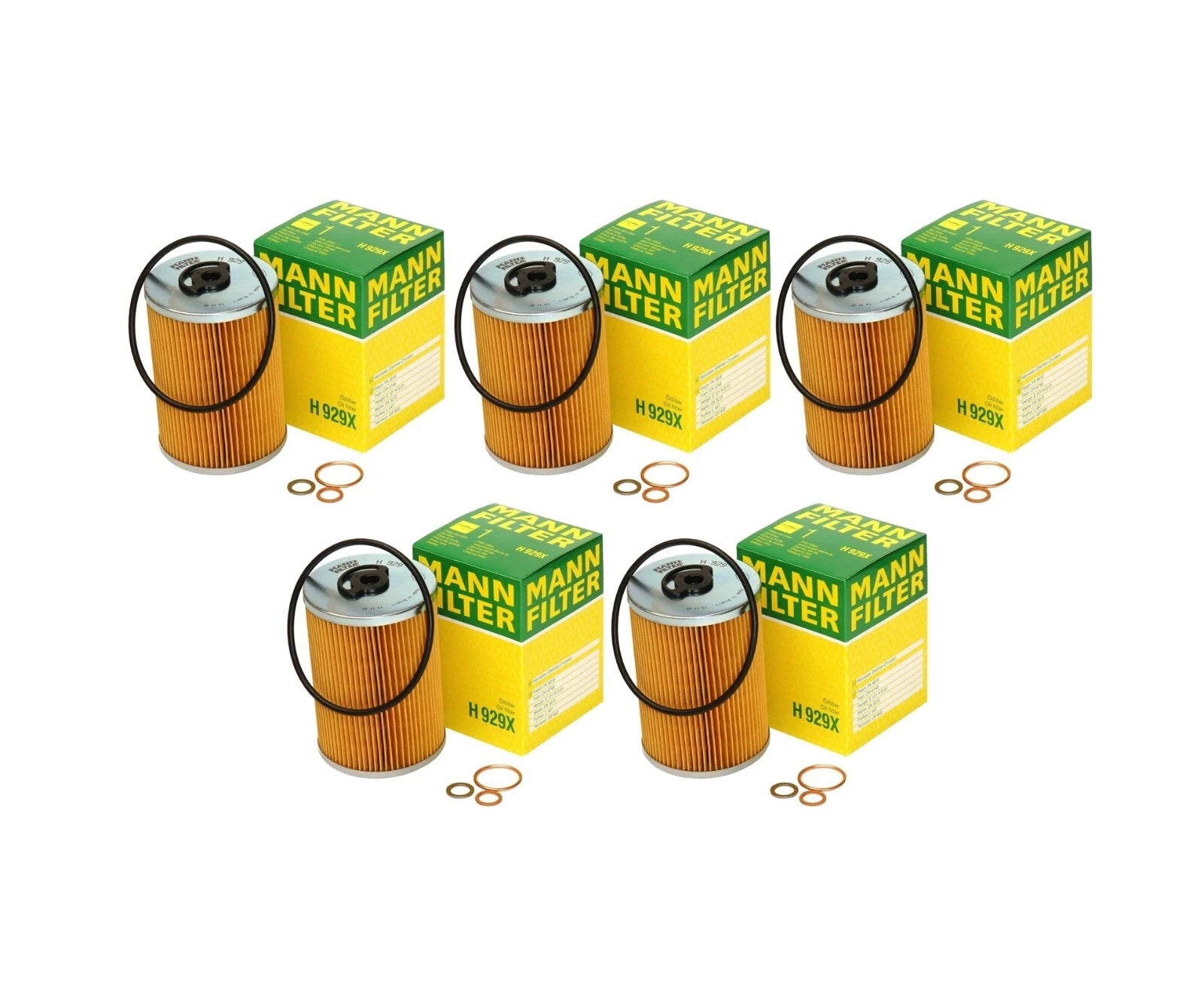 Set of 5 Cartridge Engine Oil Filters for Mercedes W114 W107 (1968–1980)