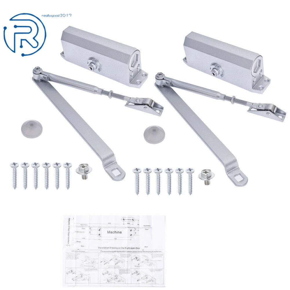 2X Aluminum Door Closer for Commercial Use (45-65KG)