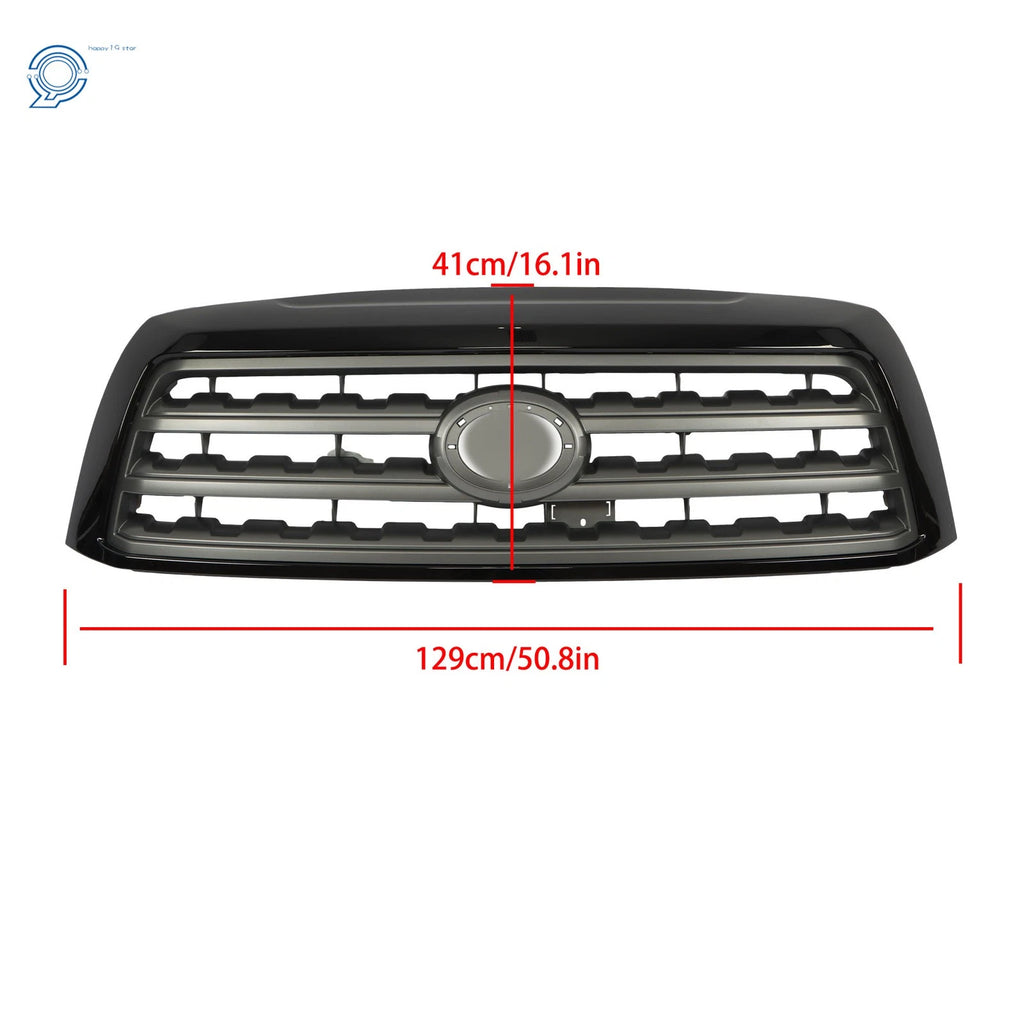 Gloss Black Front Upper Grille for Toyota Sequoia (2008-2016)