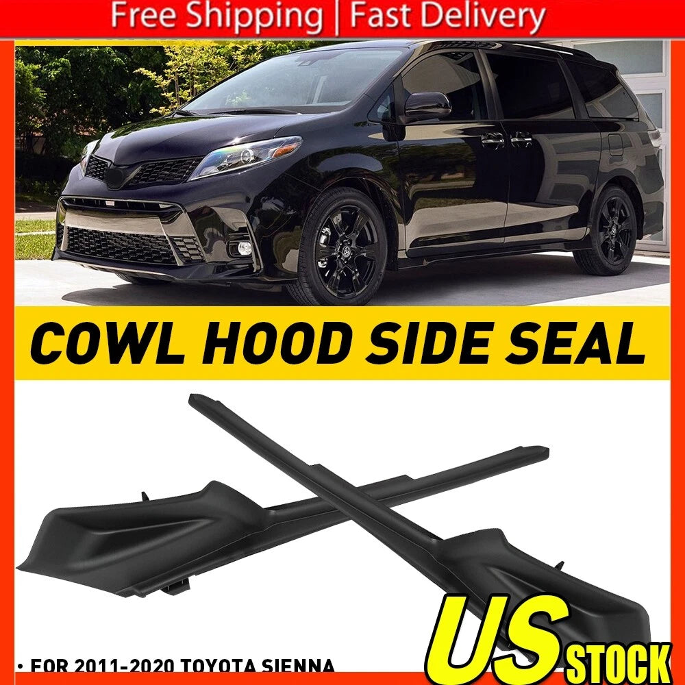 Wiper Cowl Trim Panel End Caps for Toyota Sienna (2011â2020)