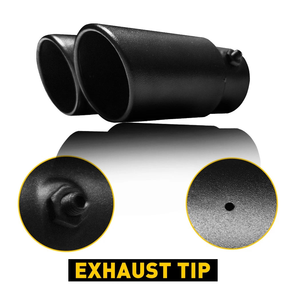 Dual Exhaust Muffler Tip for Universal Vehicles (Black Stainless Steel)