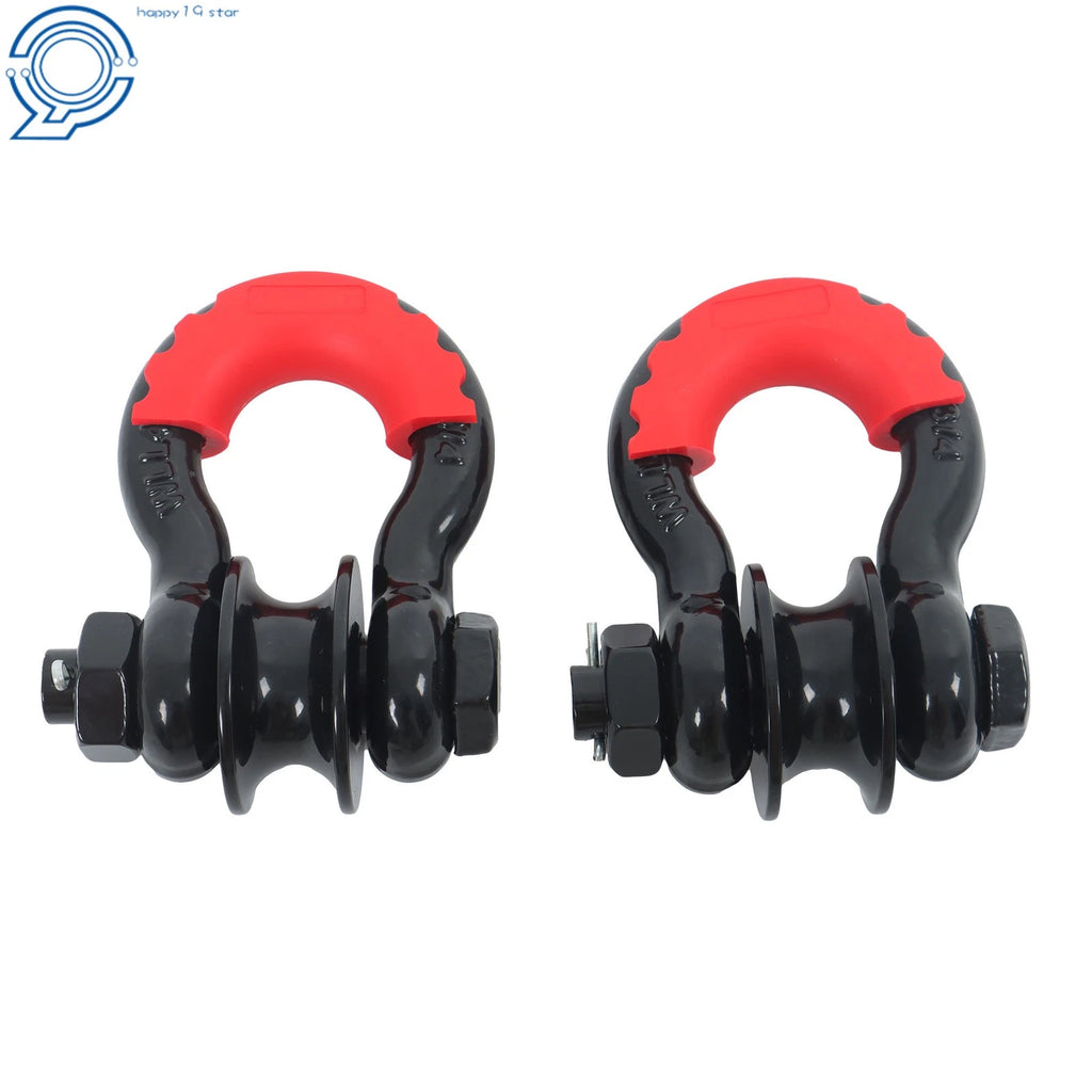 Set of 2 Heavy Duty D Ring Snatch Block Shackles for Towing