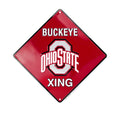 Embossed Metal Buckeye Xing Crossing Sign for Ohio State University (N/A)
