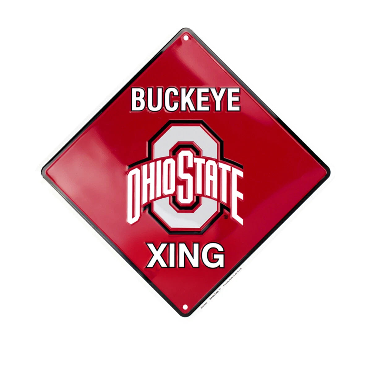Embossed Metal Buckeye Xing Crossing Sign for Ohio State University (N/A)