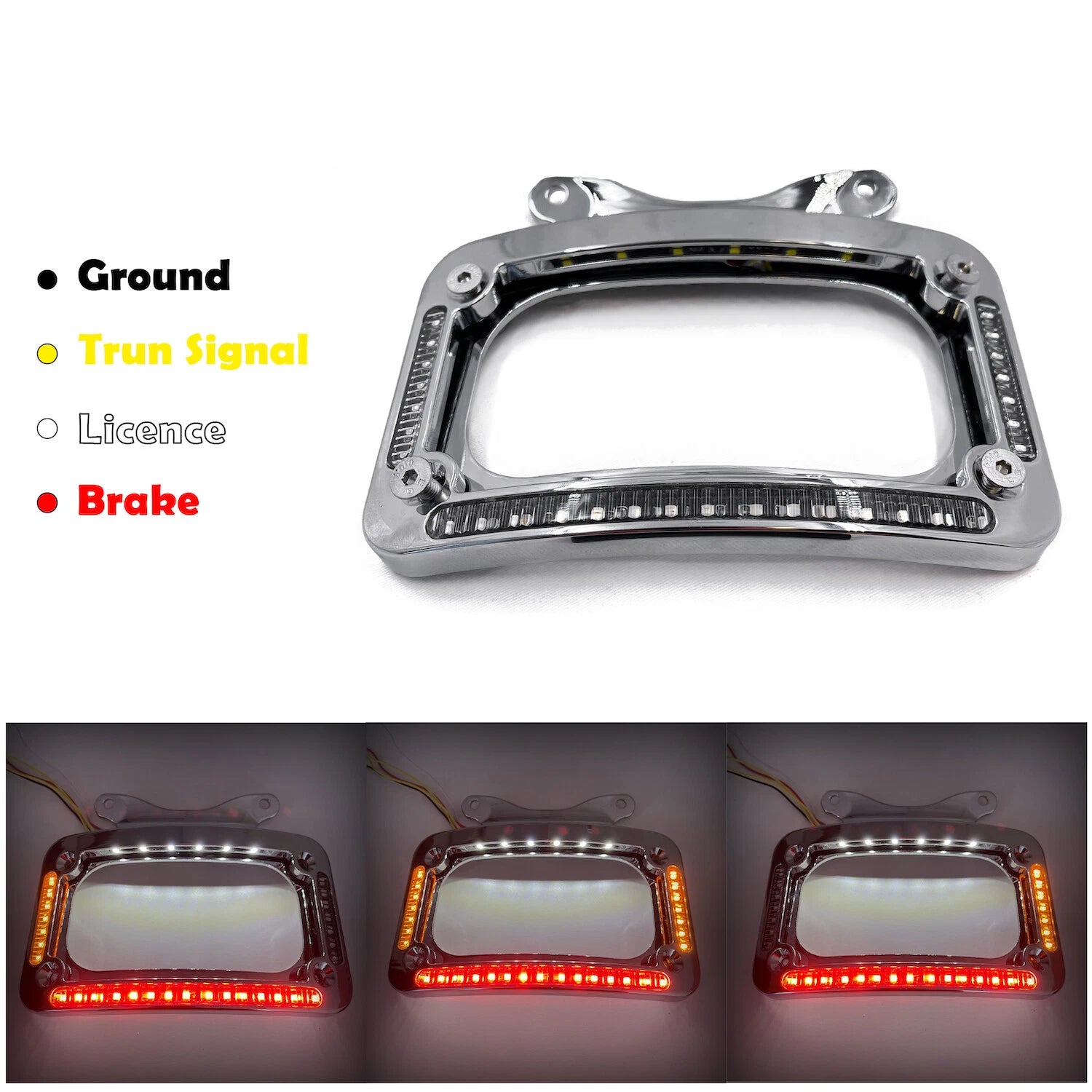Chrome License Plate Bracket for Harley FLHX FLHXS FLHXSE FLTRX FLTRXS (2006–2023)